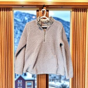 Abercrombie & Fitch Beige Sherpa Pullover